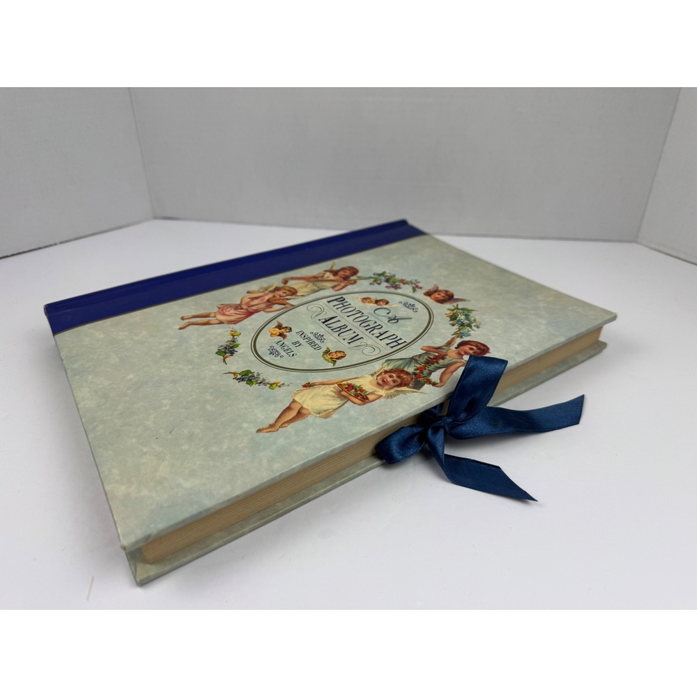 Vintage Inspired by Angels Photograph Album Badger Books Cherub Ribbon Tie Blue
